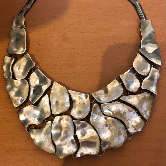 Art Deco Style, Silver Statement Necklace - Picture 3 of 7